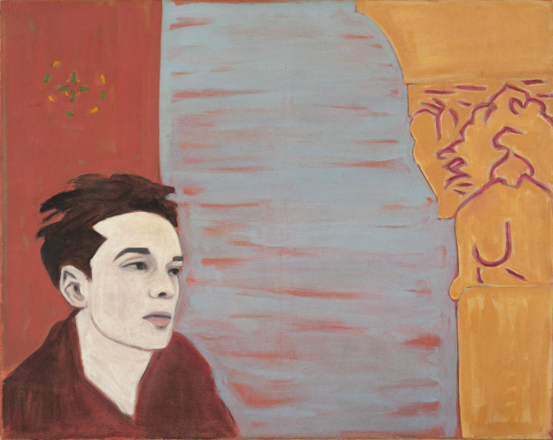 Djamel Tatah, le théâtre du silence. : Djamel TATAH, Sans titre (Autoportrait à la Mansoura), 1986, huile sur toile, 73 x 92 cm, collection de l’artiste. © Franck Couvreur / © Adagp, Paris, 2022